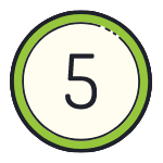 The number five is in a green circle on a white background.