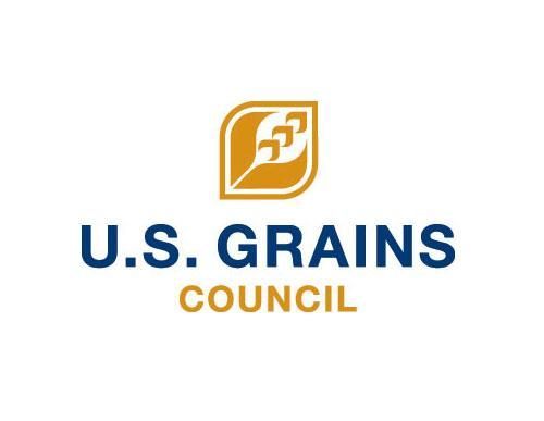 The logo for the u.s. grains council has a leaf on it.