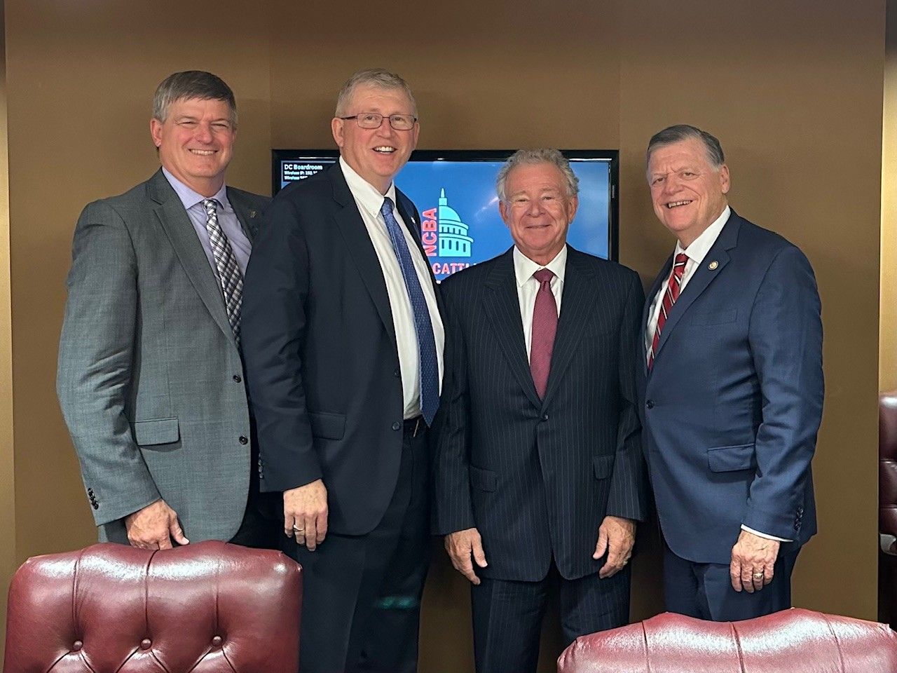 Bill Leigh, Congressman Frank Lucas, David Crow, and Congressman Tom Cole