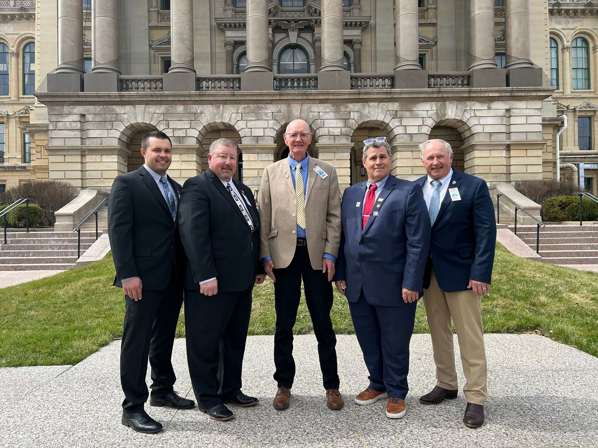 Evan Marr, Dan Parker, Don Guinnip, Tim Thompson, Marty Marr at Illinois Capitol