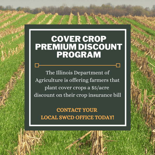 An advertisement for the cover crop premium discount program