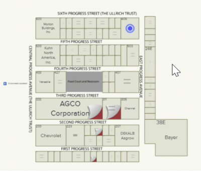A map showing the location of agco corporation