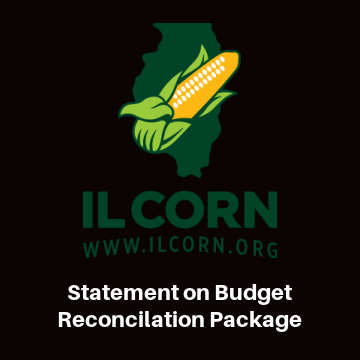 A logo for il corn shows a corn on the cob