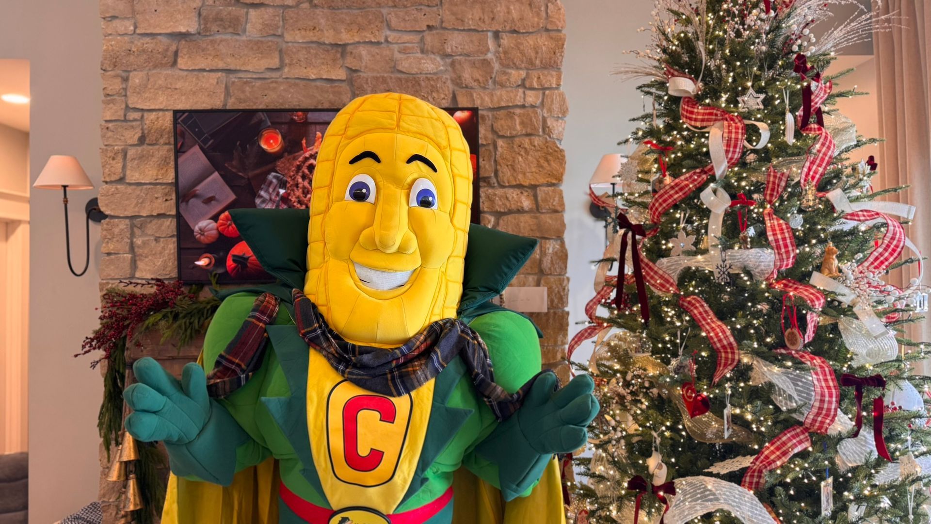 captain next to a tree