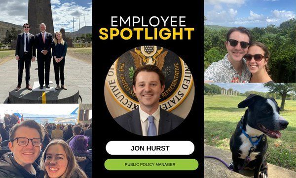 A man in a suit and tie is featured in an employee spotlight