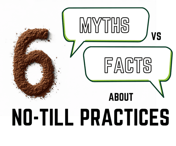 A sign that says myths vs facts about no-till practices