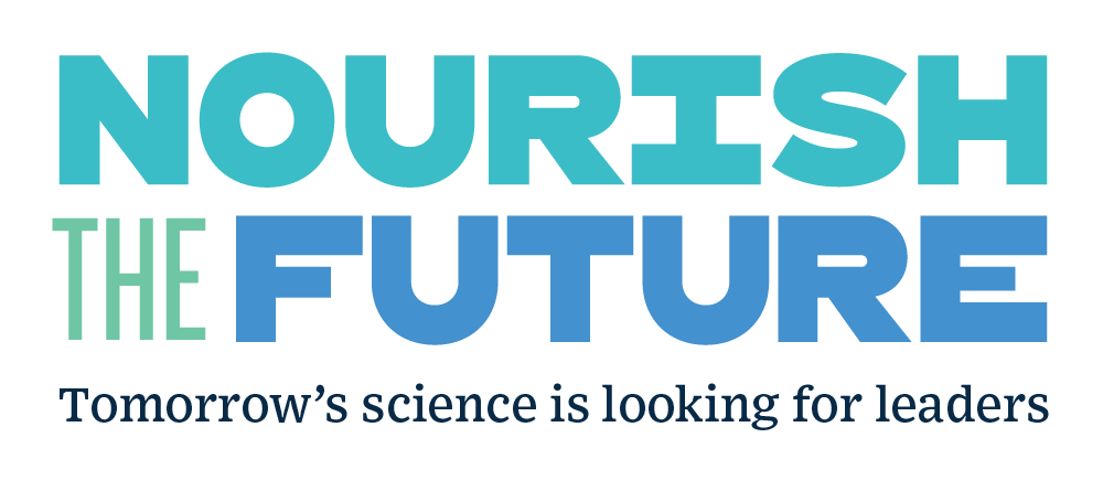 The logo for nourish the future tomorrow 's science is looking for leaders