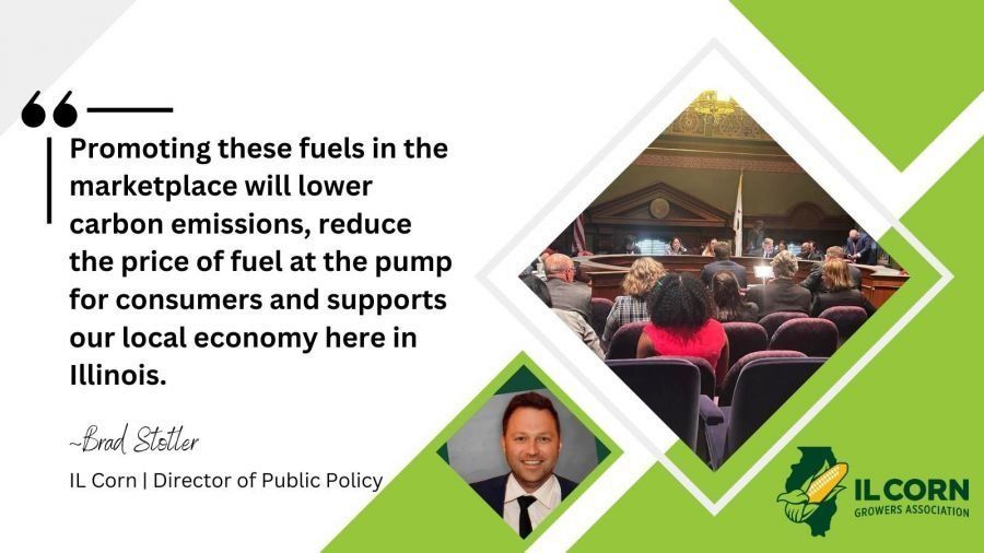 A poster with a quote about promoting these fuels in the marketplace