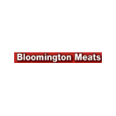 Bloomington Meats logo in white text on a red and dark red rectangle.