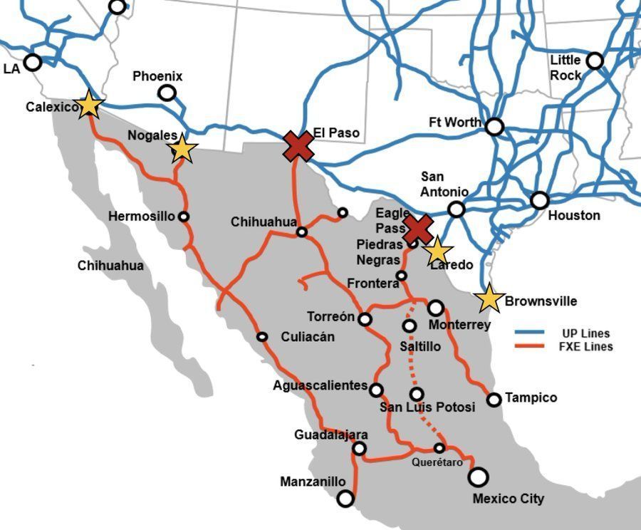 A map of the united states shows the states of texas and california