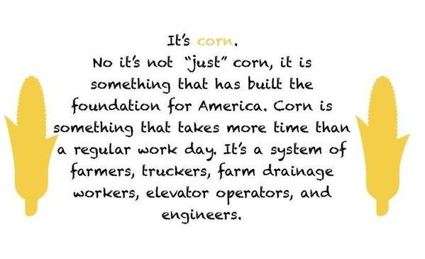 A quote about corn that says it 's corn