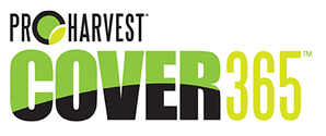 The logo for pro harvest cover 365 is green and yellow