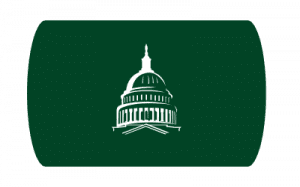 A picture of the capitol building on a green background