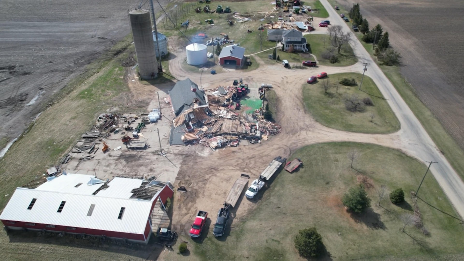 drone image don meyer farm tornado amboy il 2023