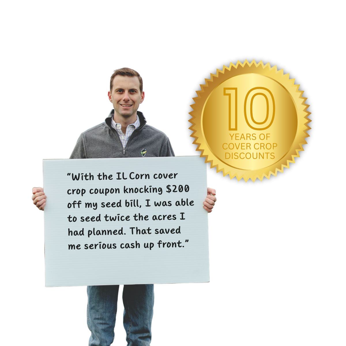 Farmer Clint Gorden with quote