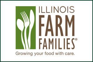 A logo for illinois farm families growing your food with care