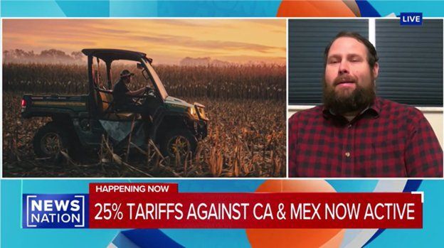 A man in a plaid shirt is on a news nation show