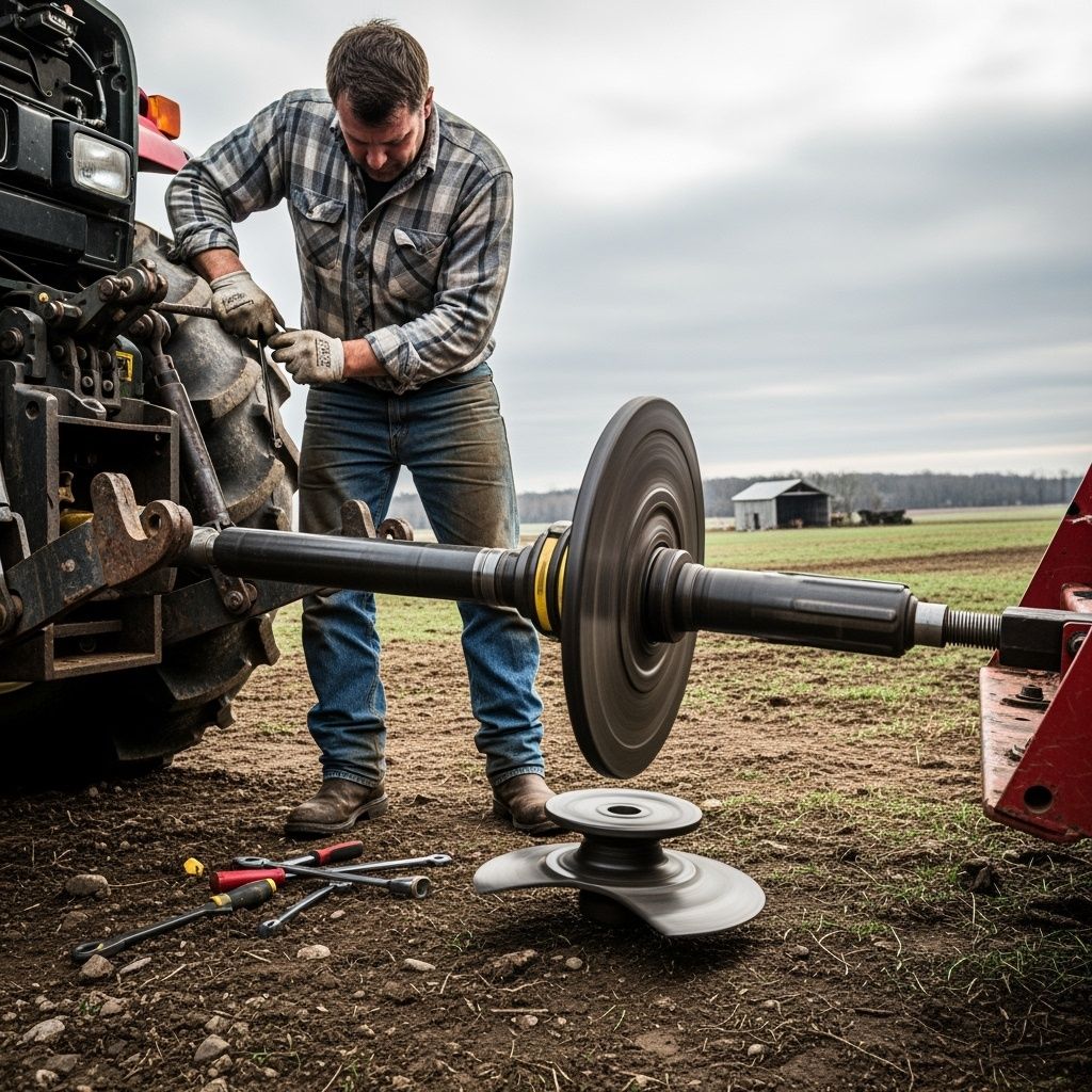 man on farm working on equipment