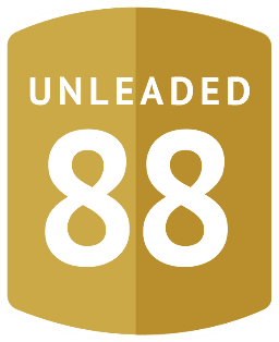 A gold sign with the number 88 on it.