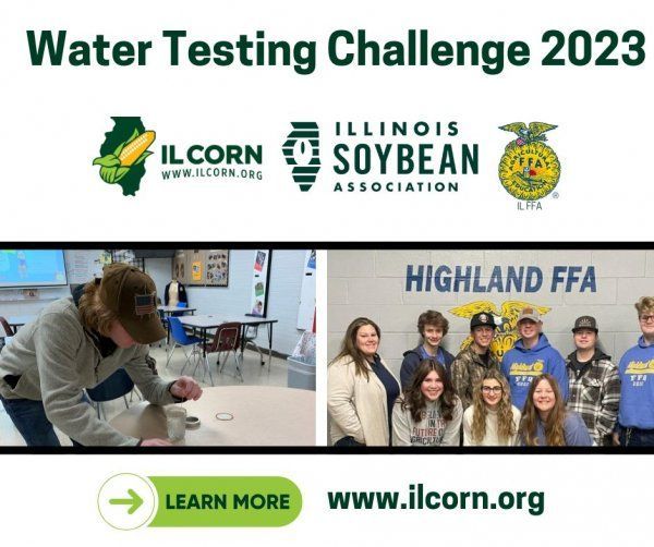 A group of people are standing in front of a sign that says water testing challenge 2023