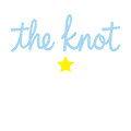 The Knot logo in light blue script with a yellow star beneath the word
