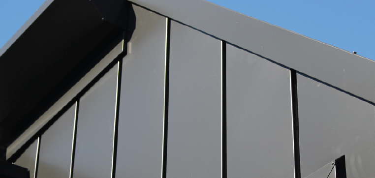 smooth metal wall