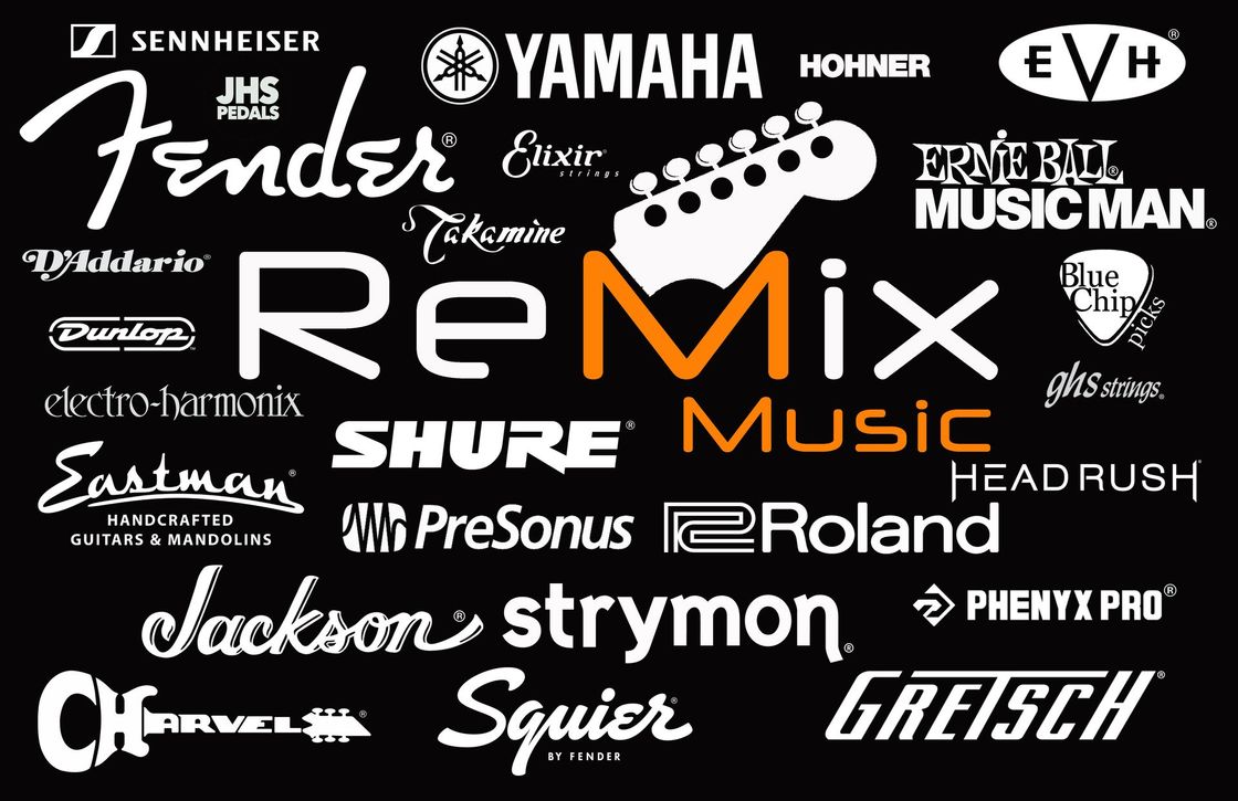 Logos for the brands serviced at Remix 