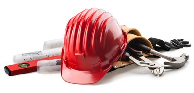 Kitchen Remodeling — Red Hard Hat With Tools in Longview, TX