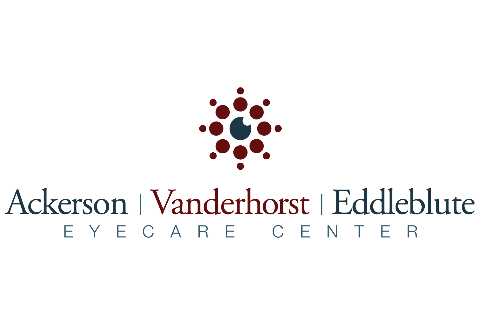 The logo for ackerson vanderhorst edddleblute eye care center