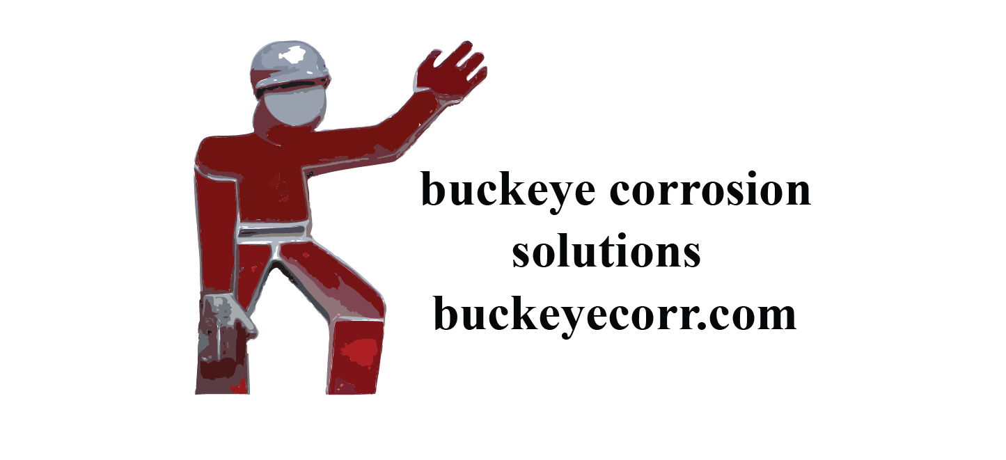 A logo for buckeye corrosion solutions shows a man in a helmet
