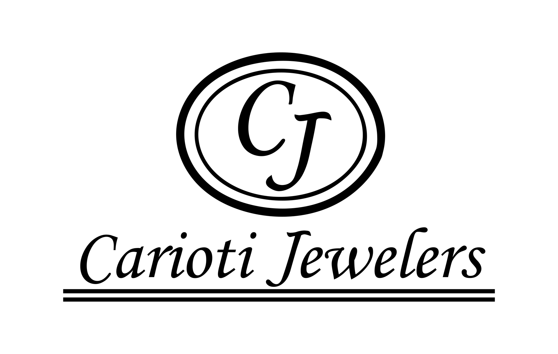 A black and white logo for carioti jewelers