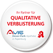 Ein Button mit der Aufschrift „qualitative Verblisterung“ darauf.