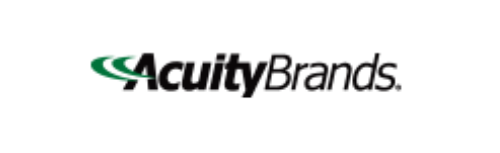 The acuity brands logo is green and black on a white background.