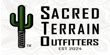The logo for sacred terrain outfitters 