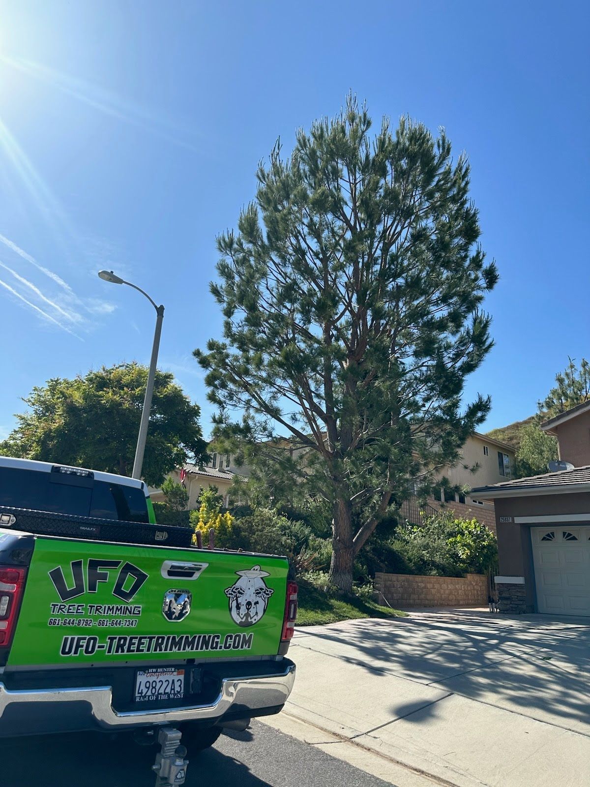 Green pickup truck with 