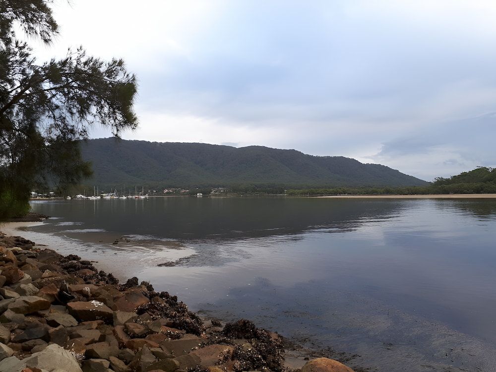 A Large Body Of Water With Mountains — Alex's Vegetation in Laurieton, NSW