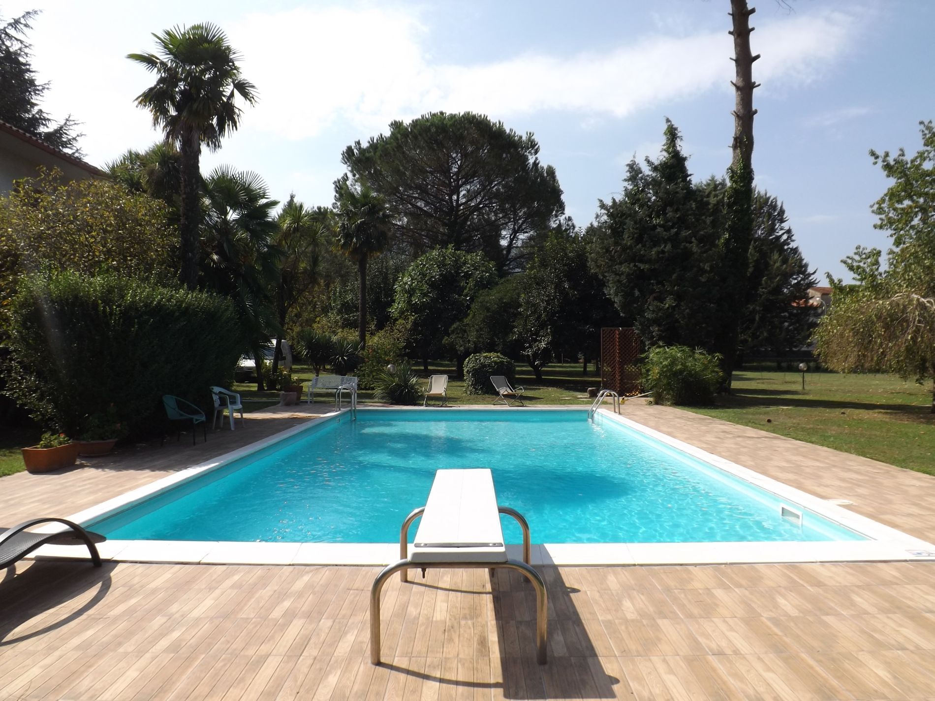 Piscina con trampolino