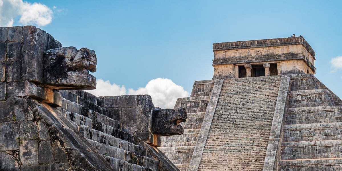 Here's the alt text for the image:
Four images: canyon lake, tacos, lit-up building, and a dining room with chandelier.