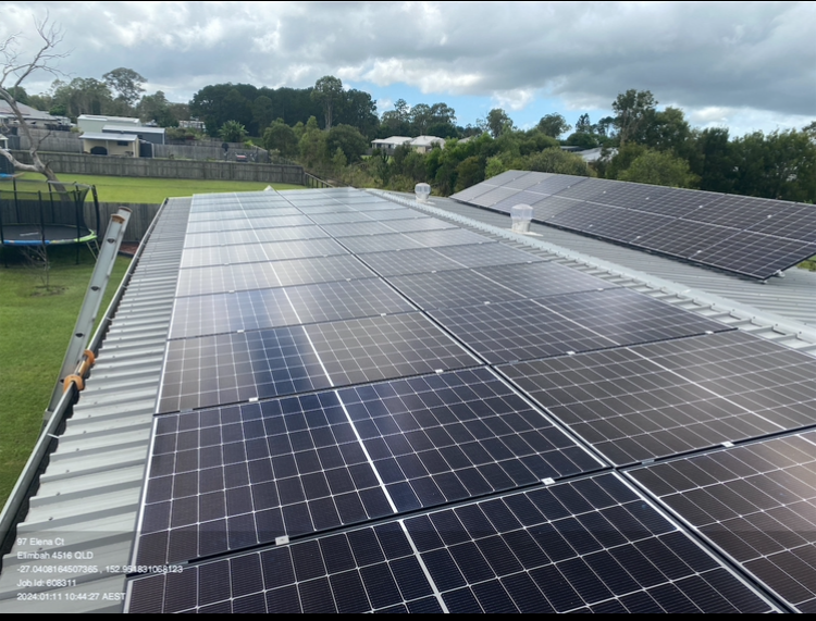 A roof with a lot of solar panels on it — B2B Electrical and Solar In Currimundi, QLD