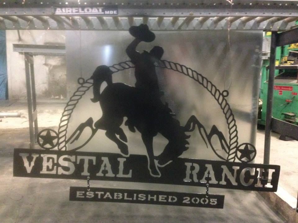 A sign for vestal ranch established in 2008