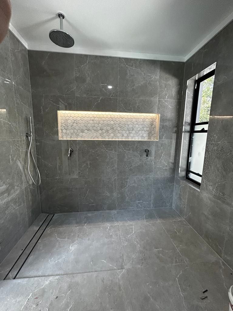 Modern Bathroom With Floating Wood Vanity
