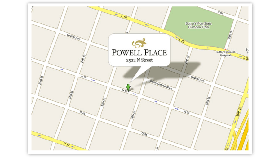 Powell Place Map and link to Google Maps