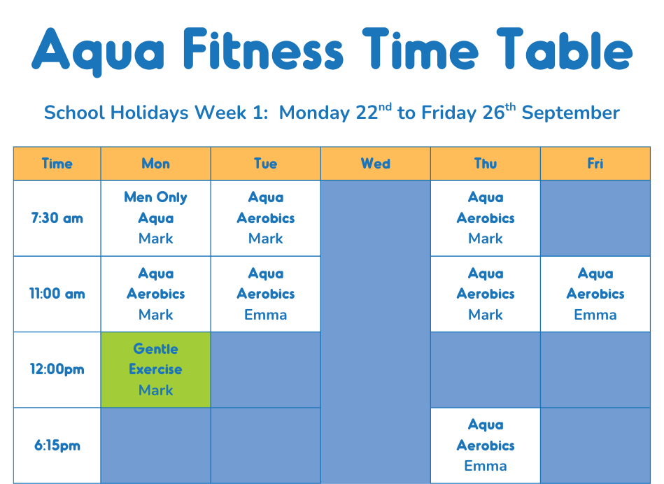 Fitness Timetable