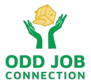 The logo for Odd Job Connection shows two hands holding a house.
