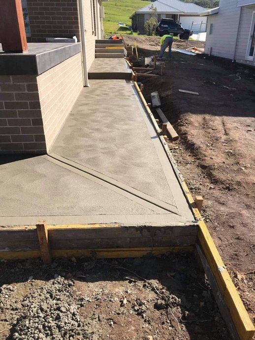 New Build Concrete Side Walk— BJ's Concreting in North Huskisson, NSW