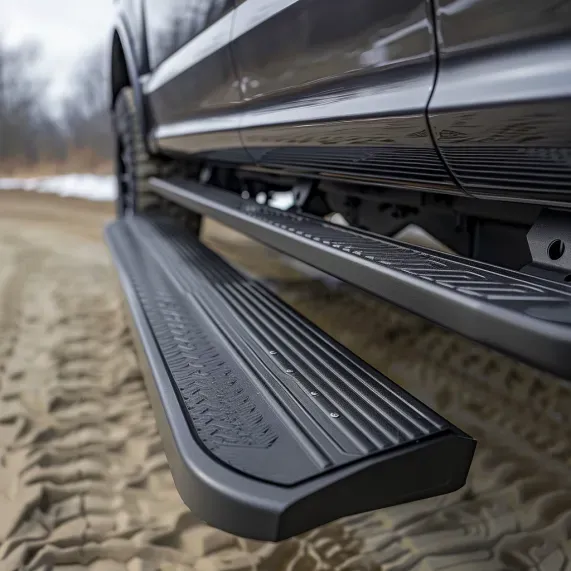 a powered step on a truck