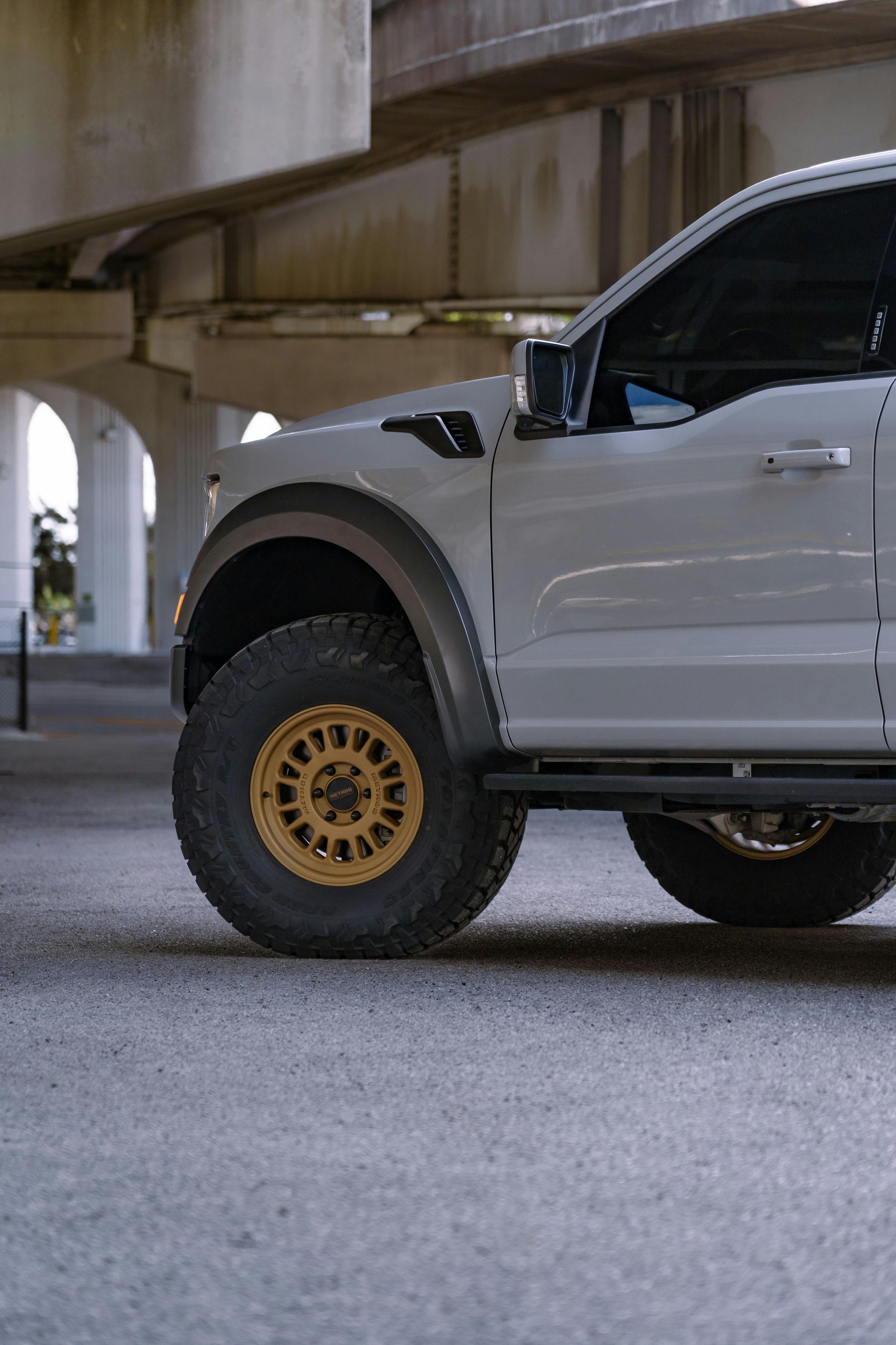 a close of up truck wheels