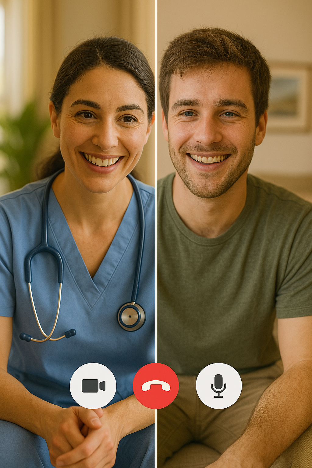 Remote caregiver providing compassionate conversation and care
