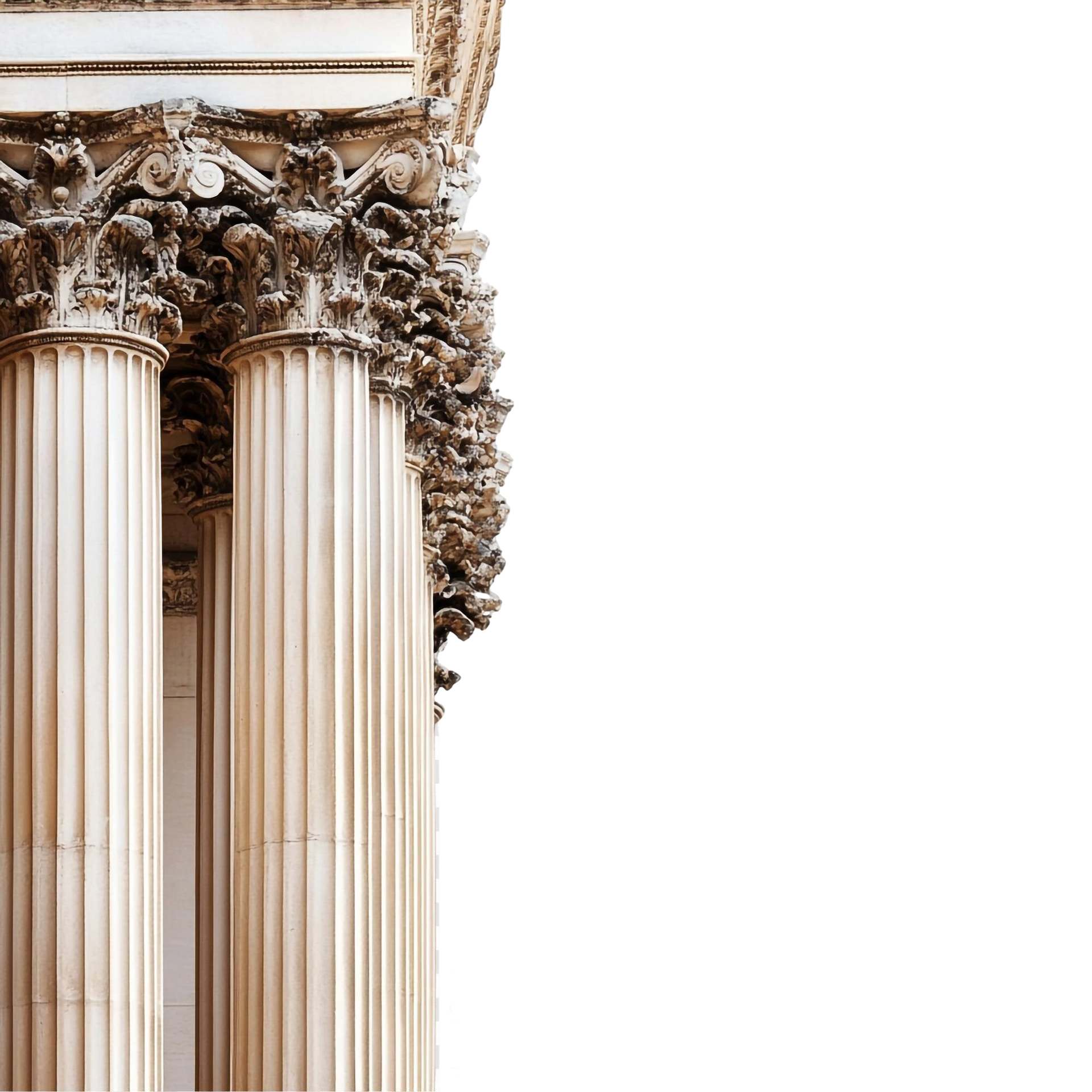 Classical columns and ornate architectural details.