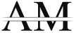 Black letters, A M, above a horizontal line, reflected below as inverted letters.